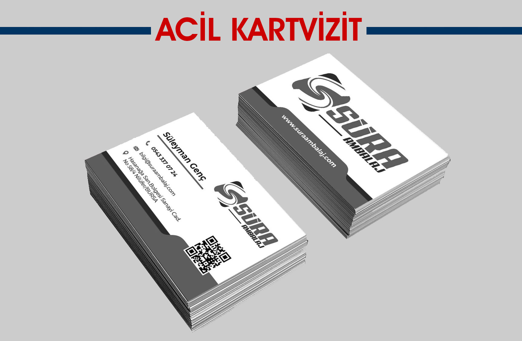 Acil 100 Adet Kartvizit 550 TL
